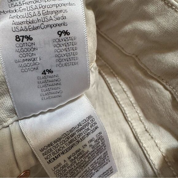 MOTHER Jeans Women’s Size 25 The Looker Crop Ivory Distressed Neutral Minimalist - Picture 11 of 12